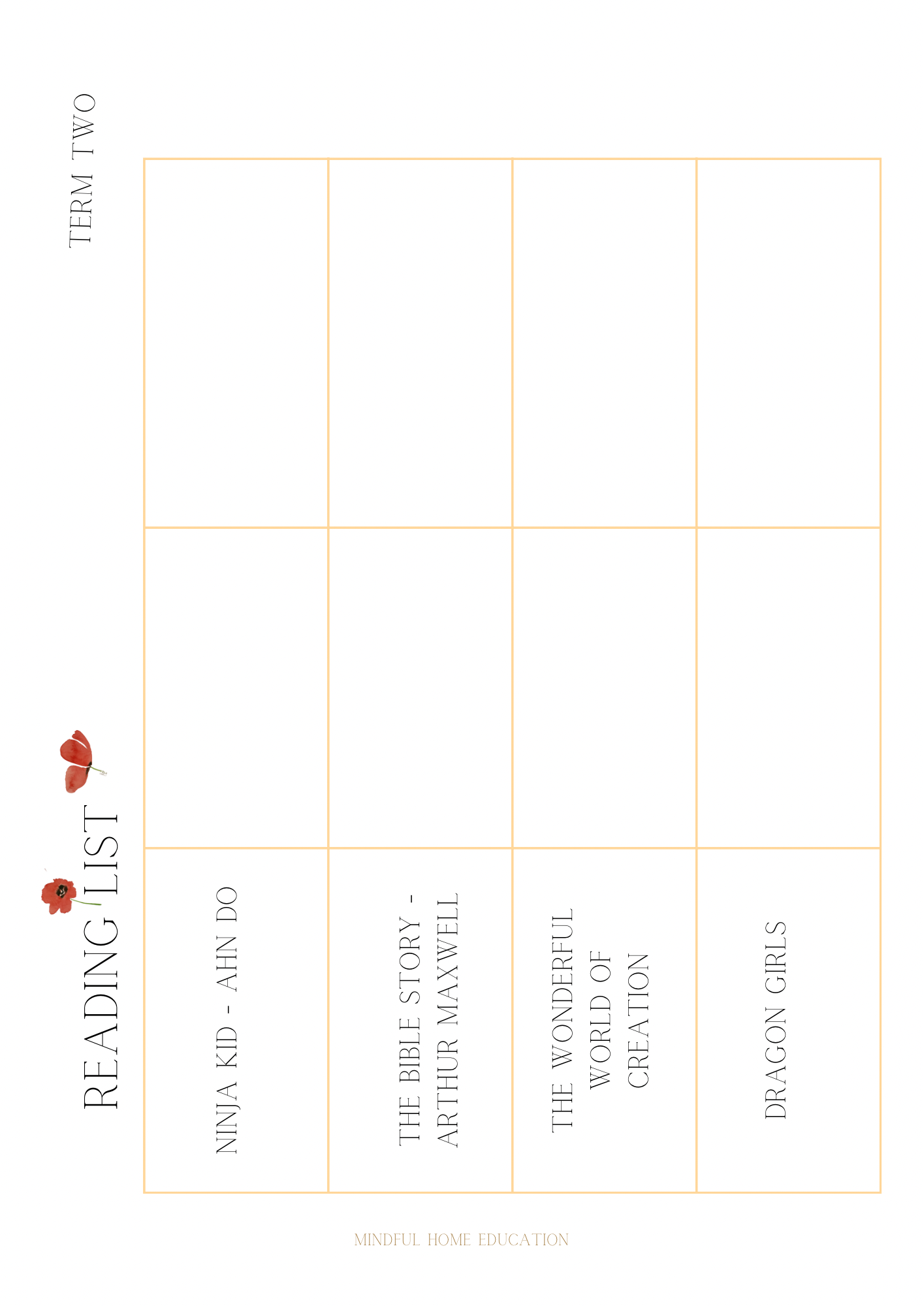 Homeschool Term Planner: Printable & Editable Lesson Organizer for Four Terms (10 Weeks Each)