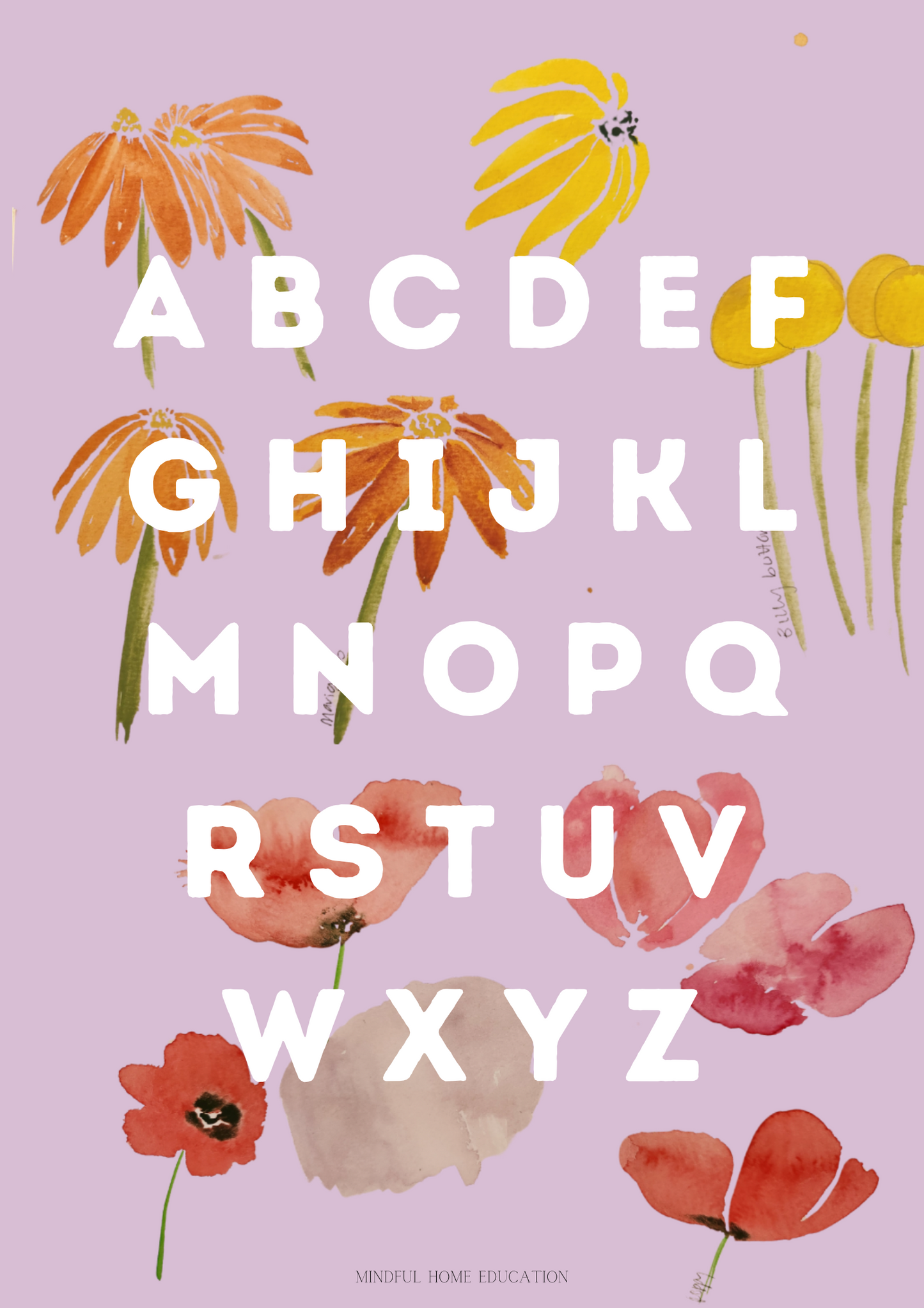 Alphabet Poster Floral Digital Art