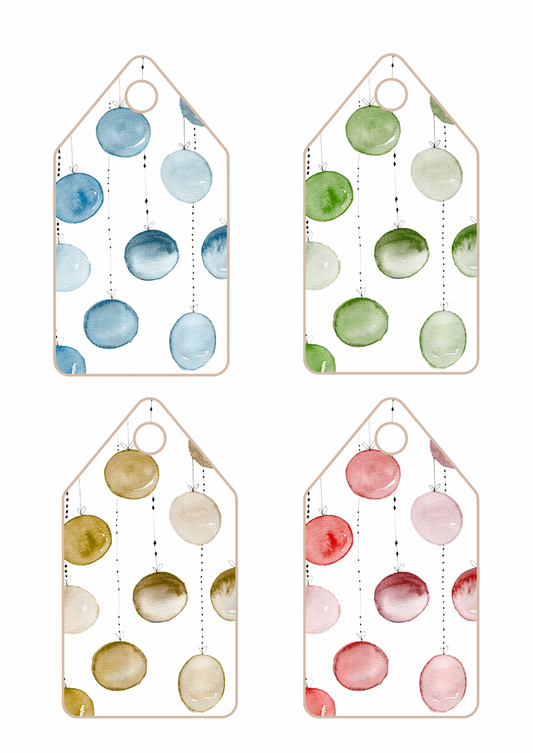 Watercolour Bauble  Swing Tag