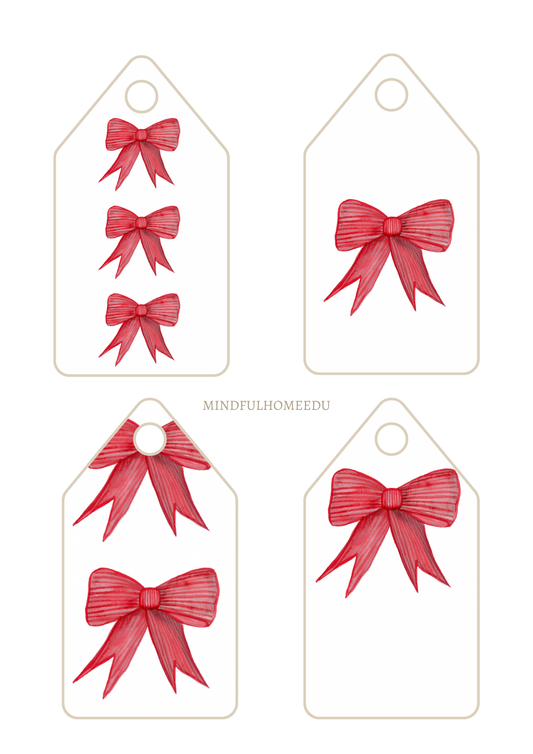 Christmas Bow Swing Tag | Digital Download